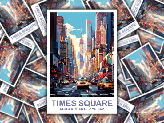 New York Travel Sticker, Manhattan Skyline Sticker, New York Sticker, Big Apple Sticker, Bright and Vibrant Sticker | T2NA_NYNY3_S