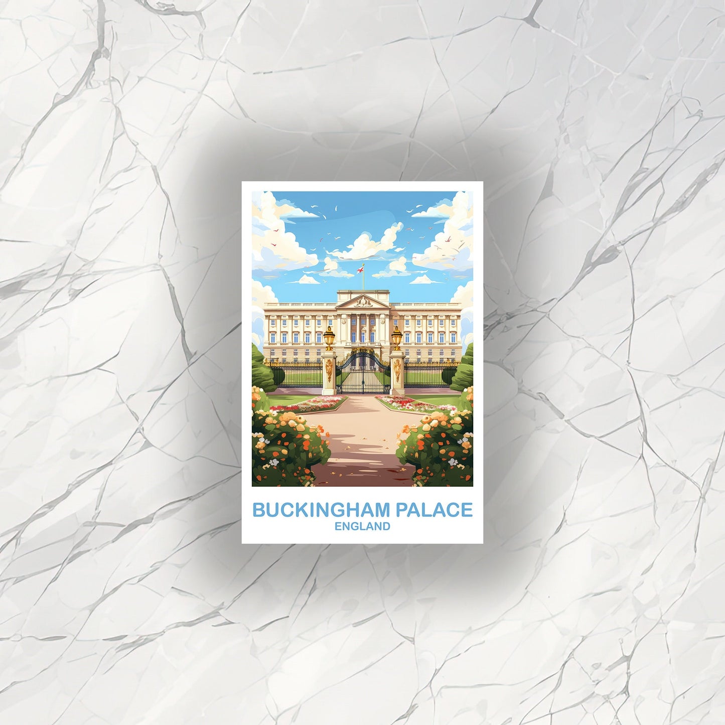 Buckingham Palace Travel Sticker, London Travel Art Sticker, England Travel Sticker, Buckingham Travel Sticker | T2EU_ENLO1_S