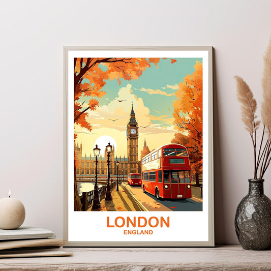 London Travel Art Poster, London Travel Art, England Poster, Big Ben Travel Wall Art, England Travel Wall Art | T2EU_ENLO4