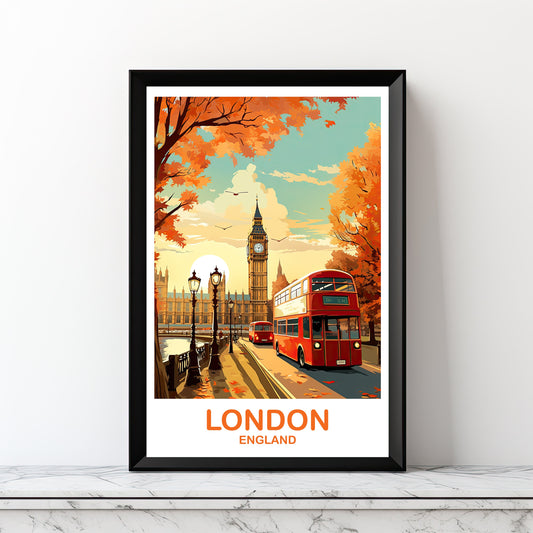 Printable London Travel Art Poster, Digital London Travel Wall Art, England, Big Ben Travel Wall Art, England Travel Art | DT2EU_ENLO4