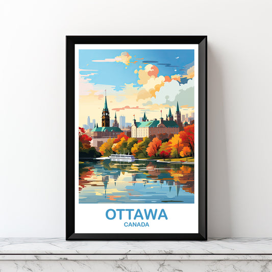 Ottawa Travel Wall Print, Digital Ontario Travel Wall Art, Printable Ottawa Wall Art Poster, Canadian Parliament Hill | DT2NA_ONOT1