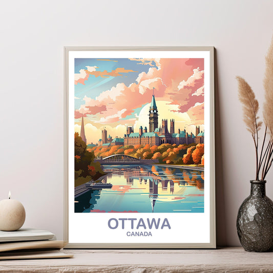 Ottawa Travel Wall Print, Ontario Travel Wall Art, Ottawa Wall Art Poster, City Skyline Wall Art, Canadian Parliament Hill | T2NA_ONOT2