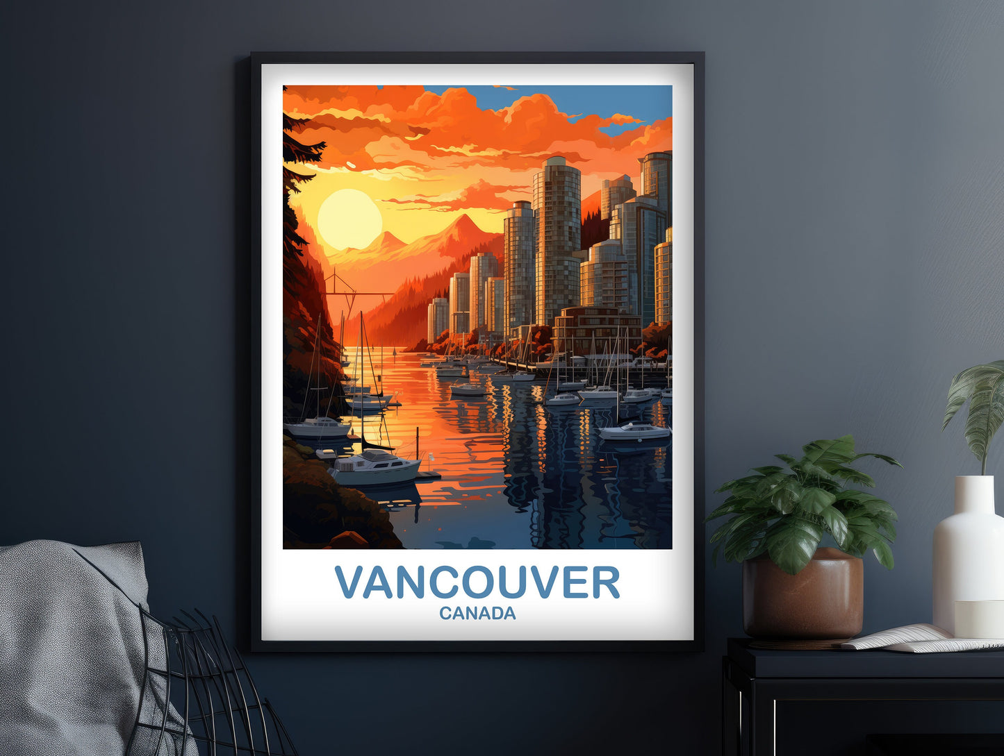 Vancouver BC Travel Print, British Columbia Wall Art, Vancouver Travel Poster, Travel Wall Art, Vancouver Travel Wall Art | T2NA_BCVA3