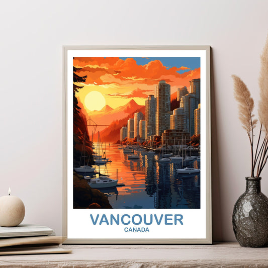 Vancouver BC Travel Print, British Columbia Wall Art, Vancouver Travel Poster, Travel Wall Art, Vancouver Travel Wall Art | T2NA_BCVA3