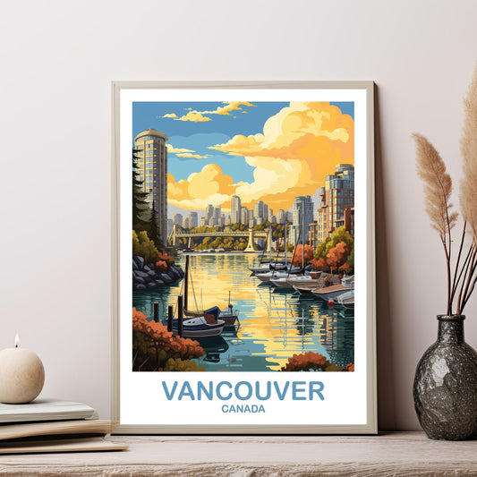 Vancouver BC Travel Print, British Columbia Wall Art, Vancouver Travel Poster, Travel Wall Art, Vancouver Travel Wall Art | T2NA_BCVA4