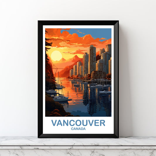 Vancouver BC Travel Print, British Columbia Wall Art, Digital Vancouver Travel Art, Printable Vancouver Travel Wall Art | DT2NA_BCVA3