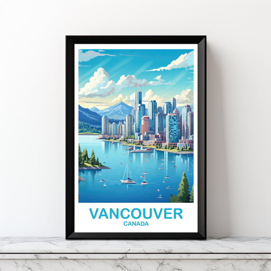 Vancouver BC Travel Print, British Columbia Wall Art, Digital Vancouver Travel Art, Printable Vancouver Travel Wall Art | DT2NA_BCVA5