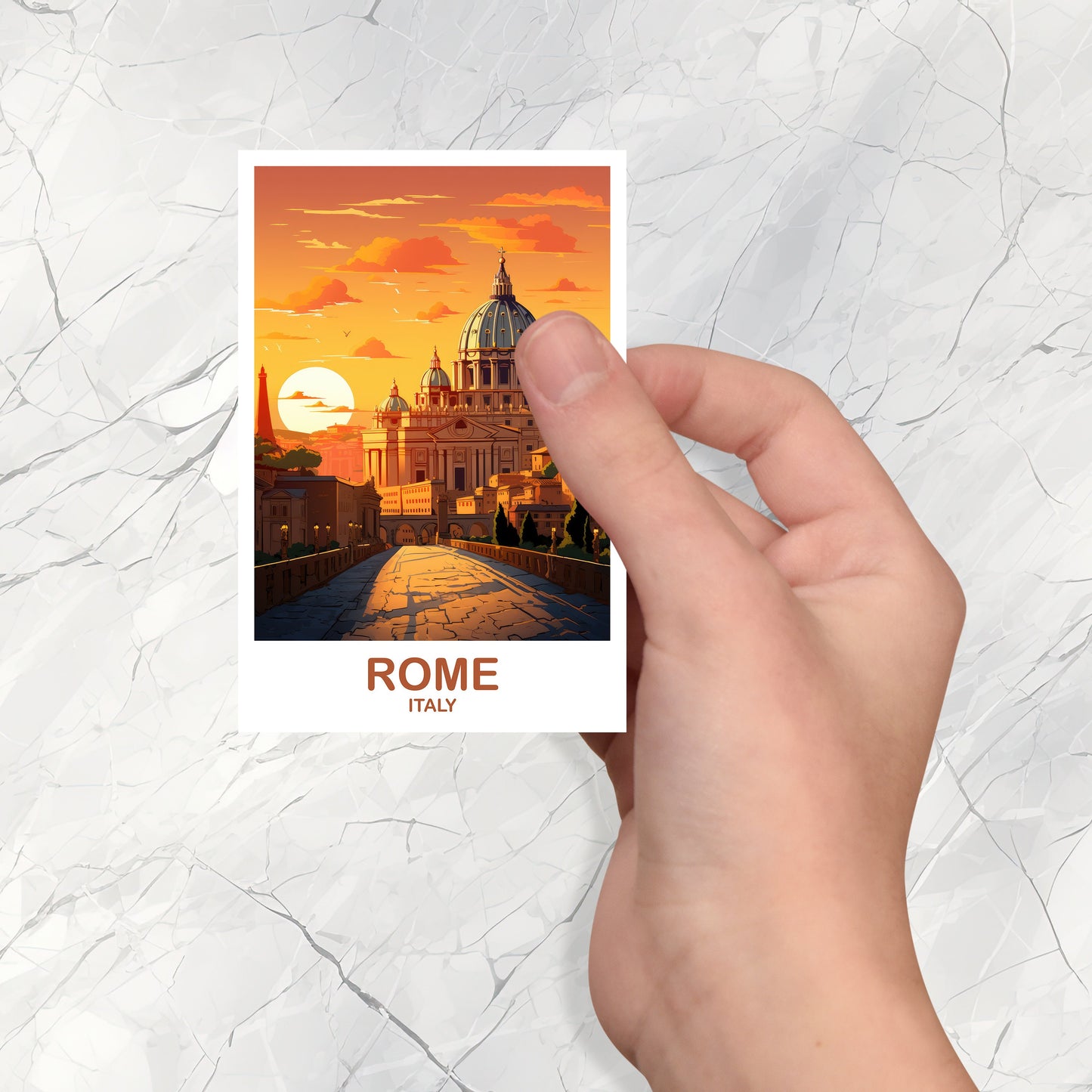 Rome Italy Travel Sticker, Rome Travel Art Sticker, Italy Travel Sticker, Rome Travel Art, Italy Travel Art | T2EU_ITRO1_S