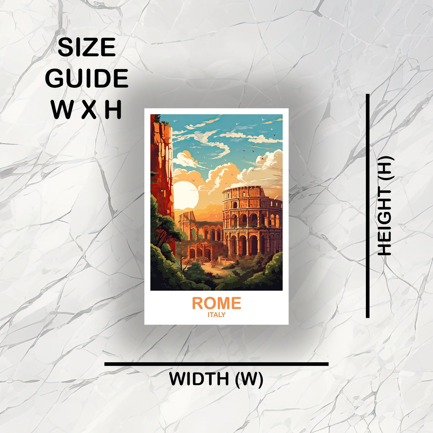Rome Italy Travel Sticker, Rome Travel Art Sticker, Italy Travel Sticker, Rome Travel Art, Italy Travel Art | T2EU_ITRO2_S