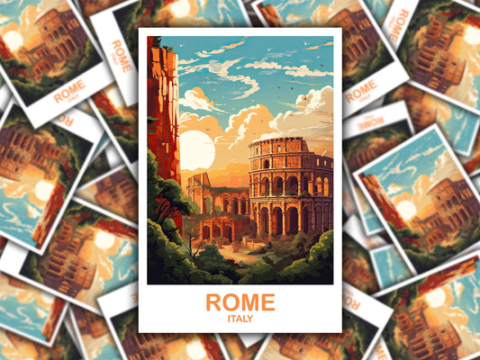 Rome Italy Travel Sticker, Rome Travel Art Sticker, Italy Travel Sticker, Rome Travel Art, Italy Travel Art | T2EU_ITRO2_S