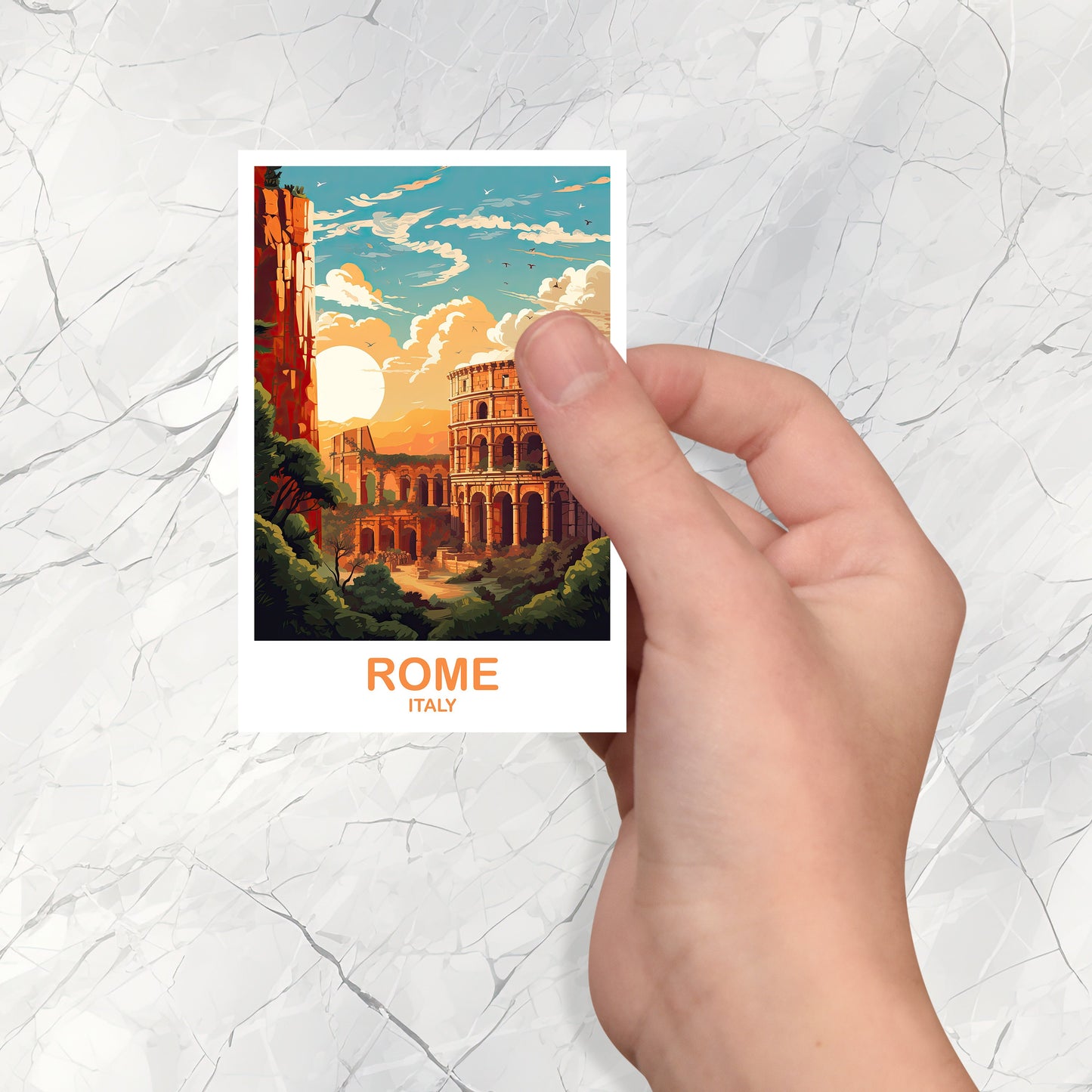 Rome Italy Travel Sticker, Rome Travel Art Sticker, Italy Travel Sticker, Rome Travel Art, Italy Travel Art | T2EU_ITRO2_S