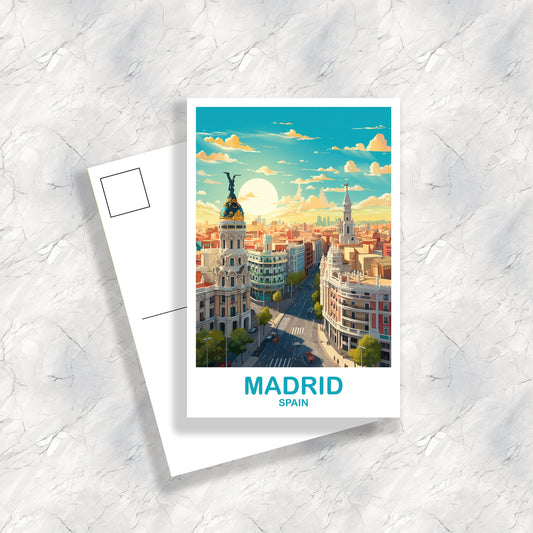Madrid Travel Wall Art, Spain Travel Art, Madrid Wall Art Poster, Spain Travel Art Poster, City Skyline Sunset Wall Art | T2EU_SPMA1_P