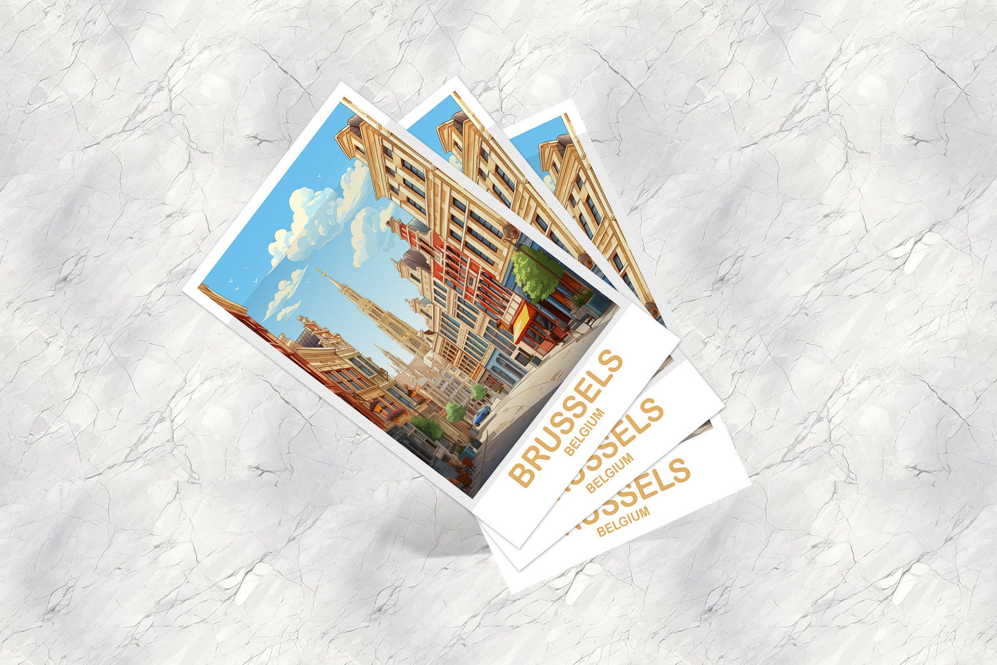 Brussels Travel Art postcard, Belgium Travel Art, Brussels Art Postcard, Belgium Travel Art, Europe Travel Art Postcard | T2EU_BEBR1_P