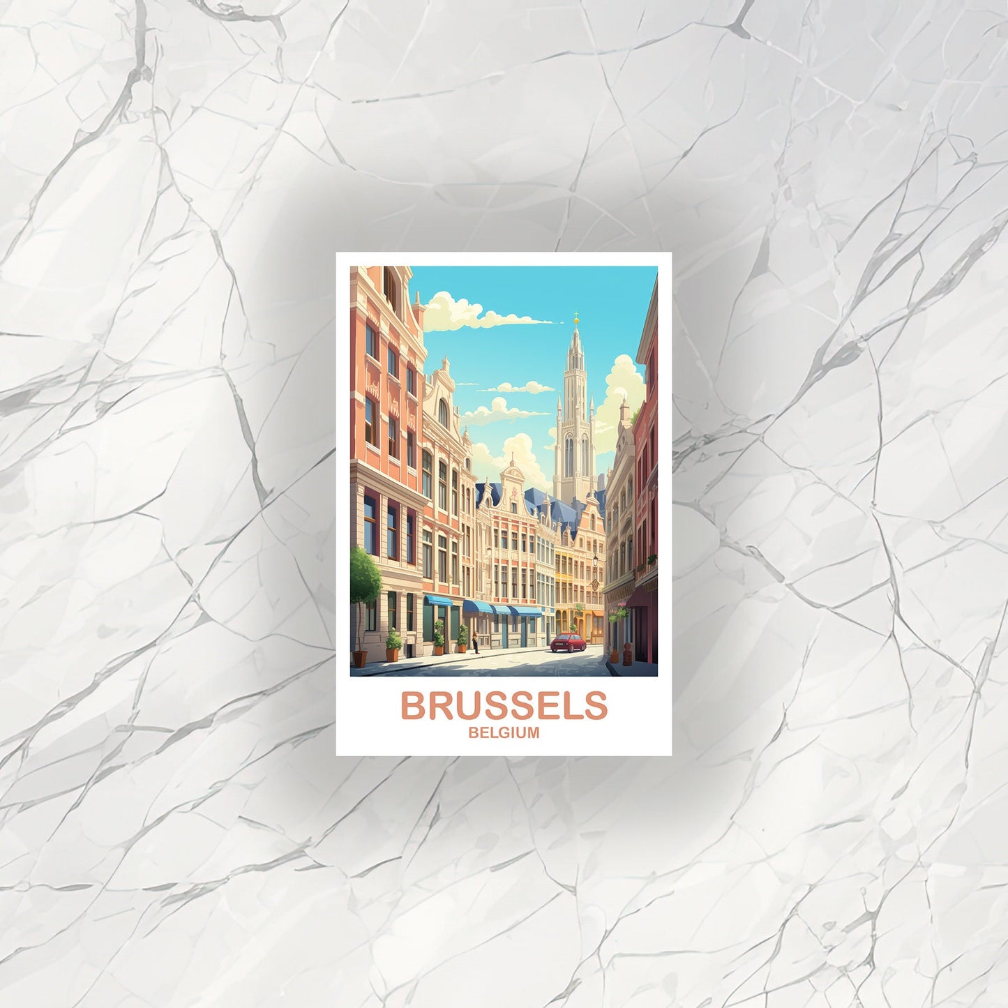 Brussels Travel Sticker Art, Belgium Travel Sticker, Brussels Art Sticker, Belgium Travel Sticker, Europe Travel Sticker | T2EU_BEBR2_S