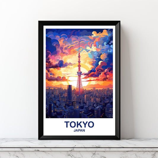 Digital Tokyo Travel Art, Tokyo Skyline, Japan Wall Art Poster, City Skyline Wall Art, Digital Printable Travel Art, Wall Art | DT2AS_JATO1