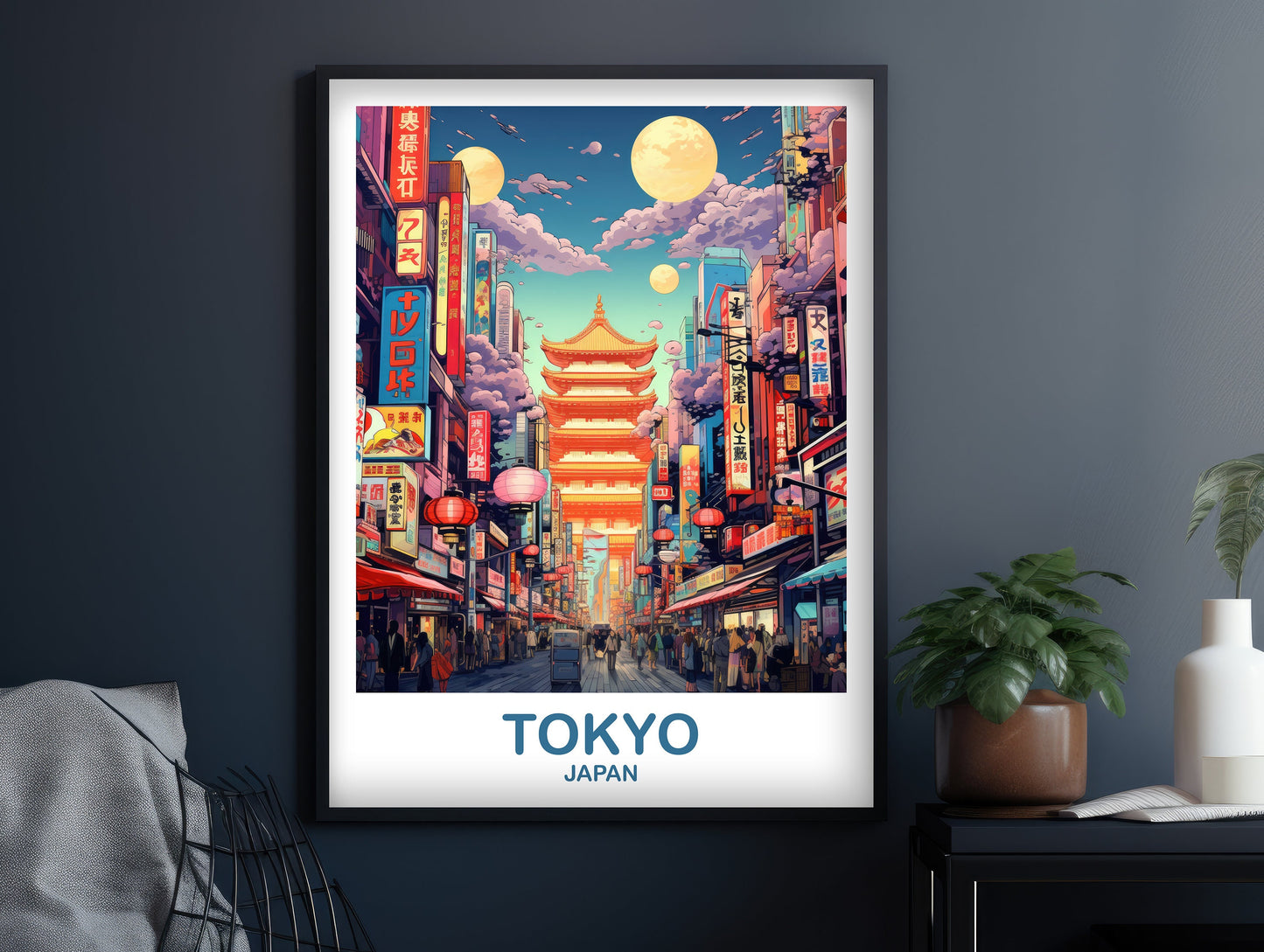 Tokyo Travel Wall Art, Tokyo Skyline, Japan Wall Art Poster, City Skyline Wall Art, Vibrant Sunset, Travel Wall Art | T2AS_JATO2