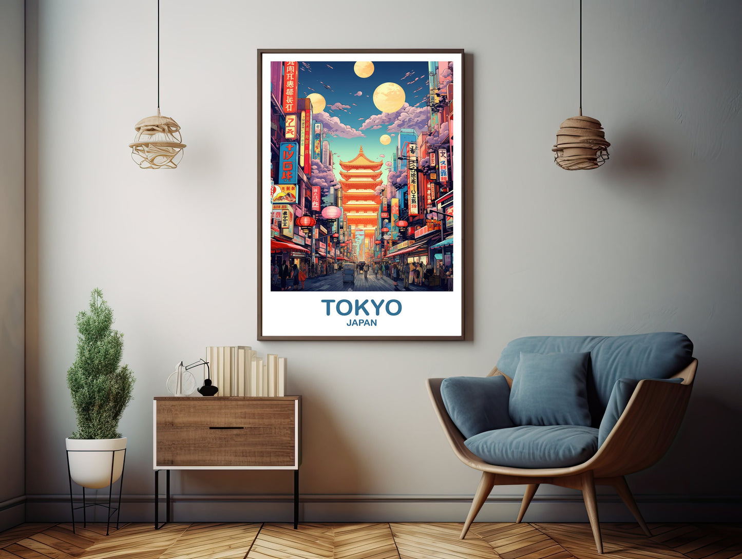 Tokyo Travel Wall Art, Tokyo Skyline, Japan Wall Art Poster, City Skyline Wall Art, Vibrant Sunset, Travel Wall Art | T2AS_JATO2