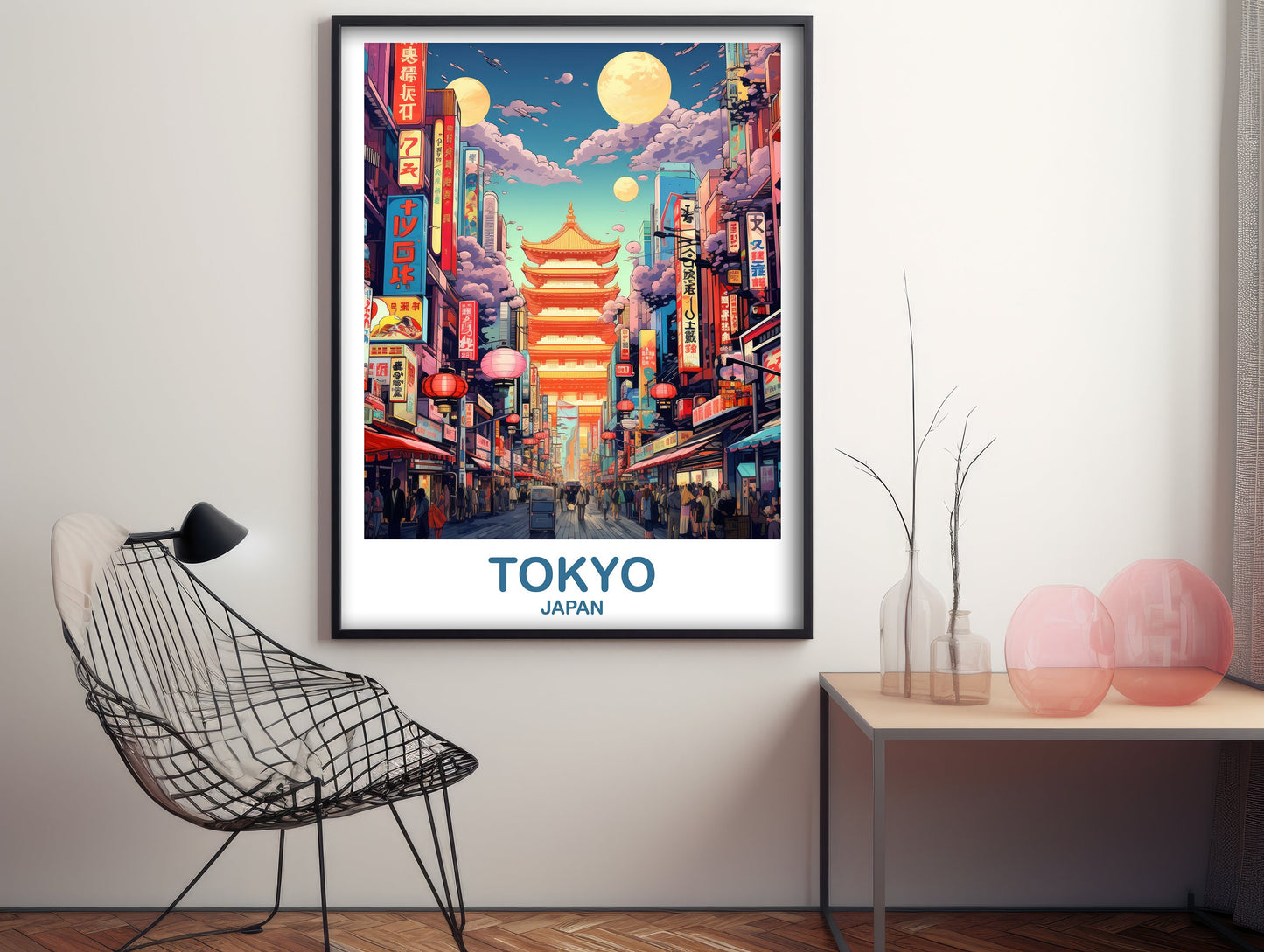Tokyo Travel Wall Art, Tokyo Skyline, Japan Wall Art Poster, City Skyline Wall Art, Vibrant Sunset, Travel Wall Art | T2AS_JATO2