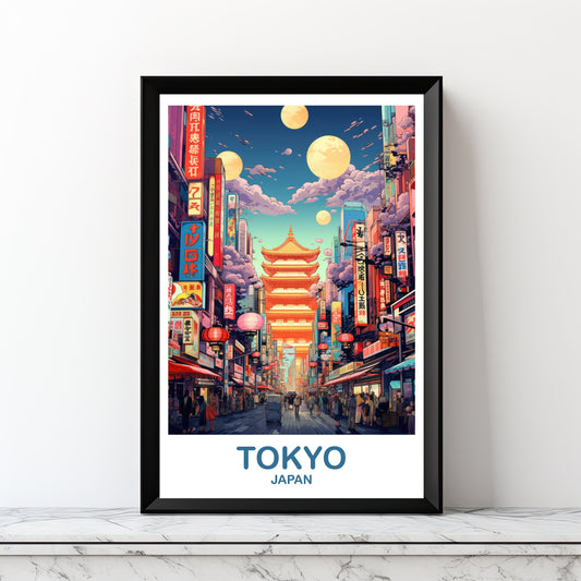 Digital Tokyo Travel Art, Tokyo Skyline, Japan Wall Art Poster, City Skyline Wall Art, Digital Printable Travel Art, Wall Art | DT2AS_JATO2