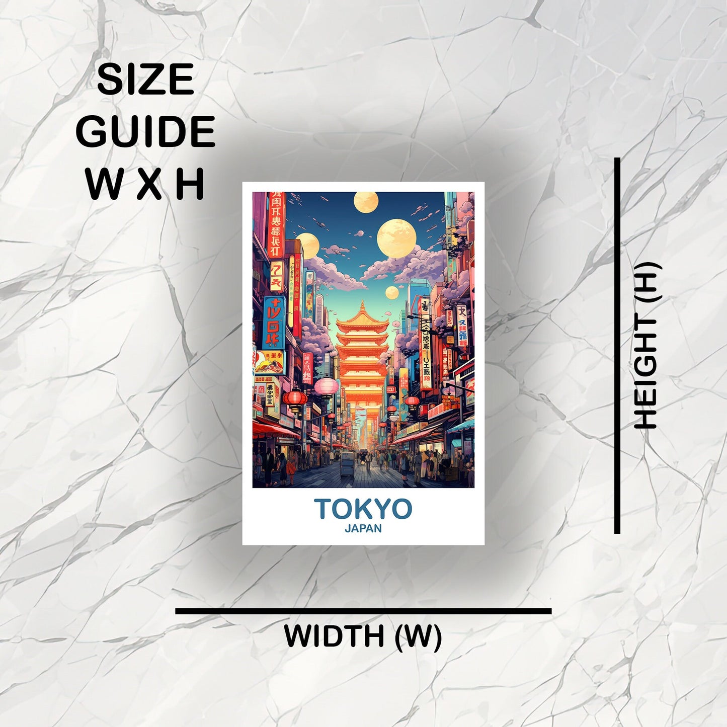 Tokyo Travel Art Sticker, Tokyo Skyline Sticker, Japan Art Sticker, City Skyline Sticker, Vibrant Sunset, Travel Sticker | T2AS_JATO2_S