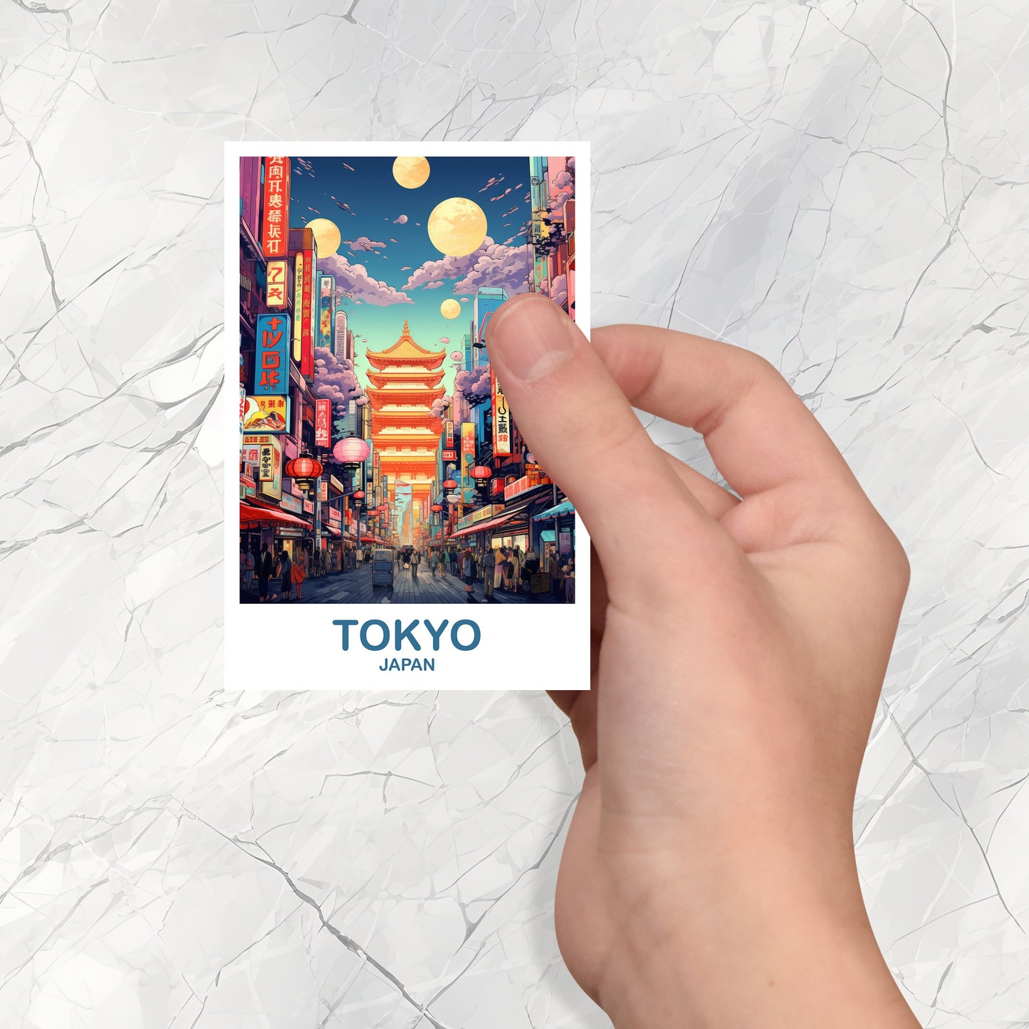Tokyo Travel Art Sticker, Tokyo Skyline Sticker, Japan Art Sticker, City Skyline Sticker, Vibrant Sunset, Travel Sticker | T2AS_JATO2_S