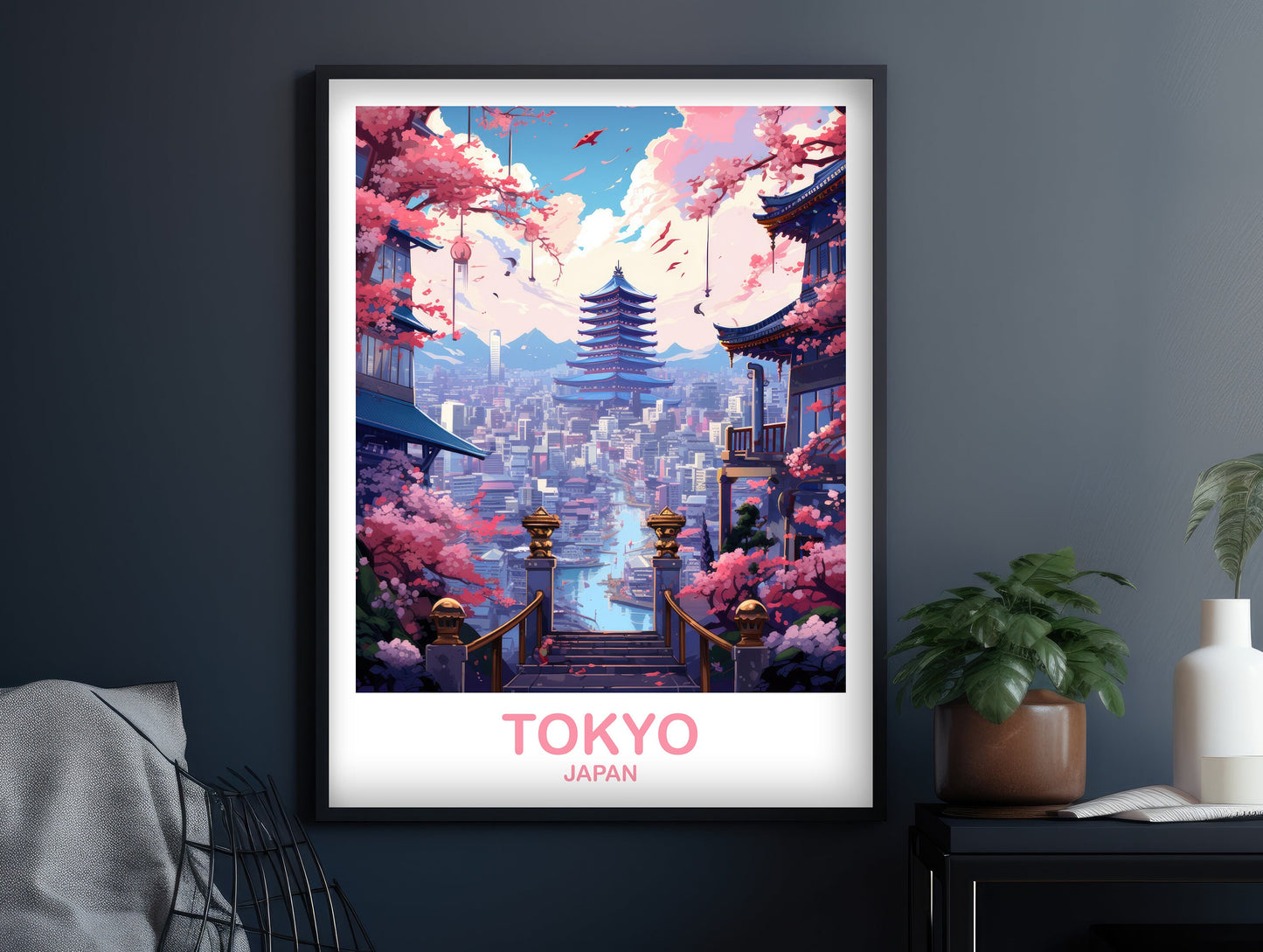 Tokyo Travel Wall Art, Tokyo Skyline, Japan Wall Art Poster, City Skyline Wall Art, Vibrant Sunset, Travel Wall Art | T2AS_JATO4