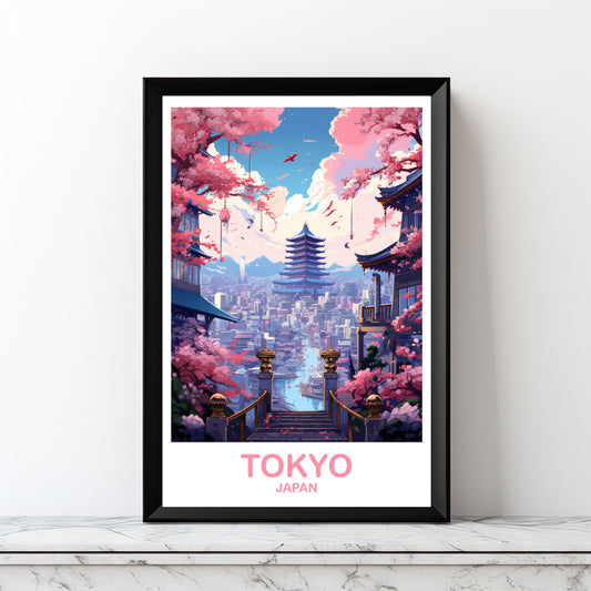 Tokyo Japan Travel Art, Tokyo Skyline, Japan Wall Art Poster, Digital Tokyo Art, Digital Printable Tokyo Travel Art, Wall Art | DT2AS_JATO4
