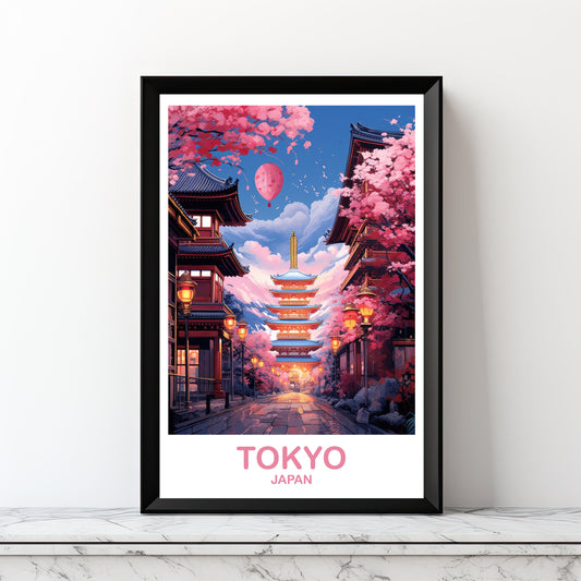 Digital Tokyo Travel Art, Tokyo Skyline, Japan Wall Art Poster, City Skyline Wall Art, Digital Printable Travel Art, Wall Art | DT2AS_JATO5