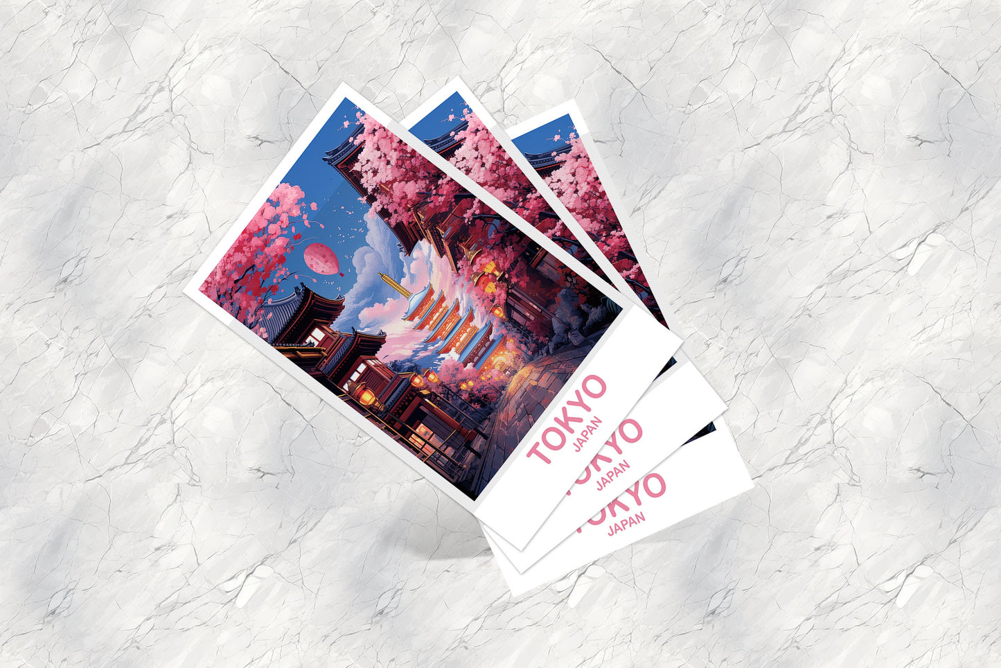 Tokyo Travel Art Postcard, Tokyo Skyline, Japan Wall Art Postcard, City Skyline Postcard, Vibrant Sunset, Travel Postcard | T2AS_JATO5_P