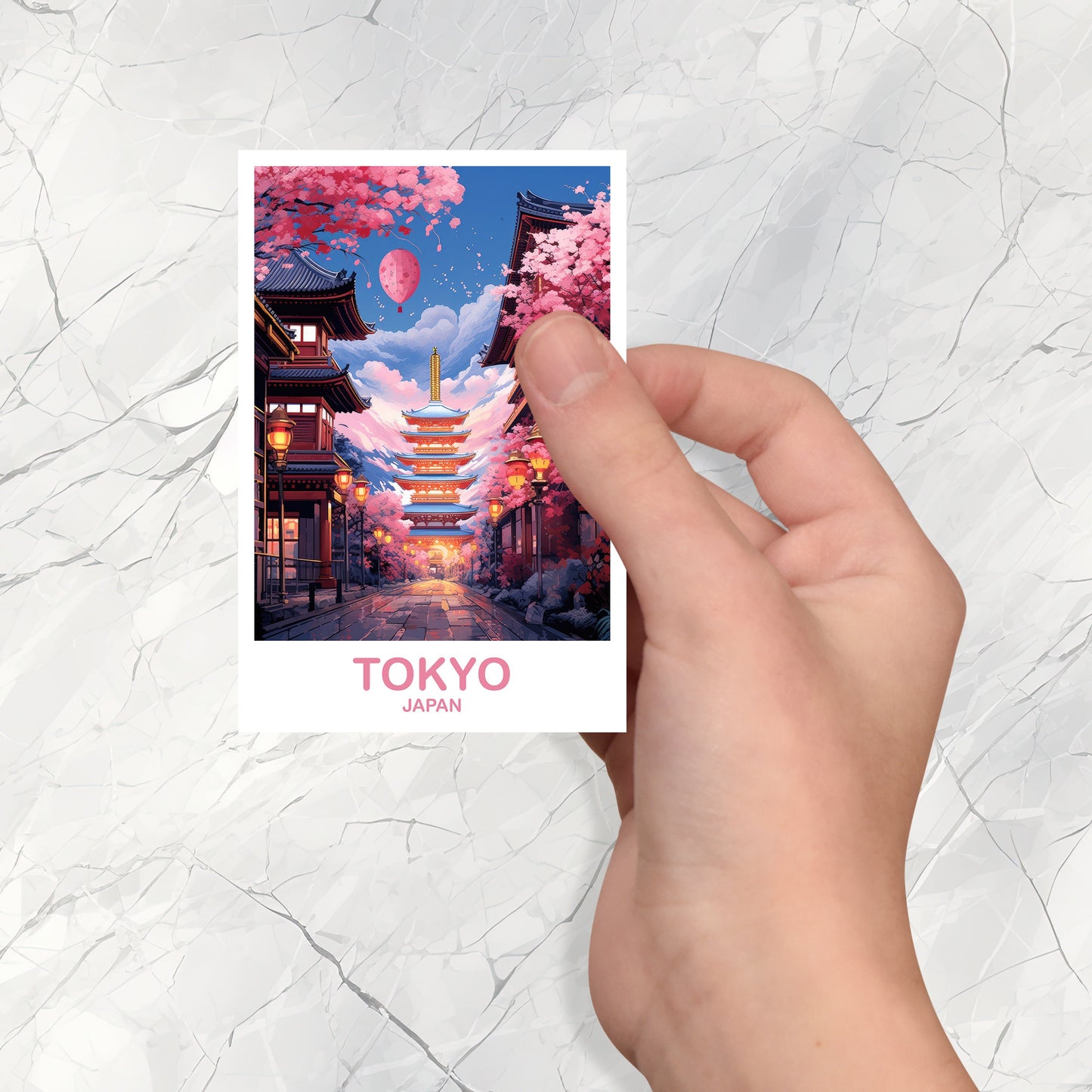 Tokyo Travel Art Sticker, Tokyo Skyline Sticker, Japan Art Sticker, City Skyline Sticker, Vibrant Sunset, Travel Sticker | T2AS_JATO5_S