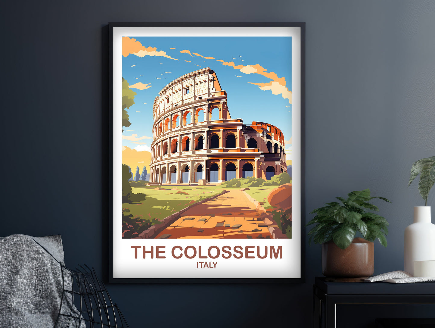 Colosseum Travel Art Poster, 7 Wonders Travel Art, Rome Travel Art, Italy Poster, Rome Travel Wall Art, Italy Travel Wall Art | T2EU_ITRO3