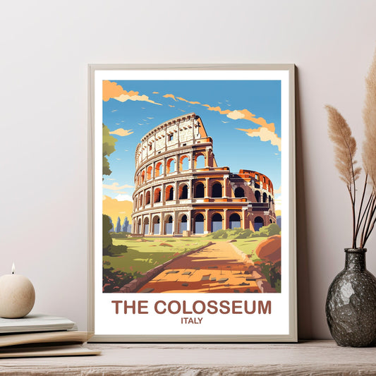Colosseum Travel Art Poster, 7 Wonders Travel Art, Rome Travel Art, Italy Poster, Rome Travel Wall Art, Italy Travel Wall Art | T2EU_ITRO3