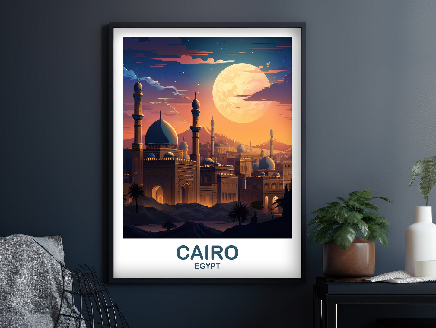 Cairo Travel Wall Art, Egypt Skyline, Cairo Egypt Wall Art Poster, City Skyline Wall Art, Travel Wall Art, Africa Travel Art | T2AF_EGCA1