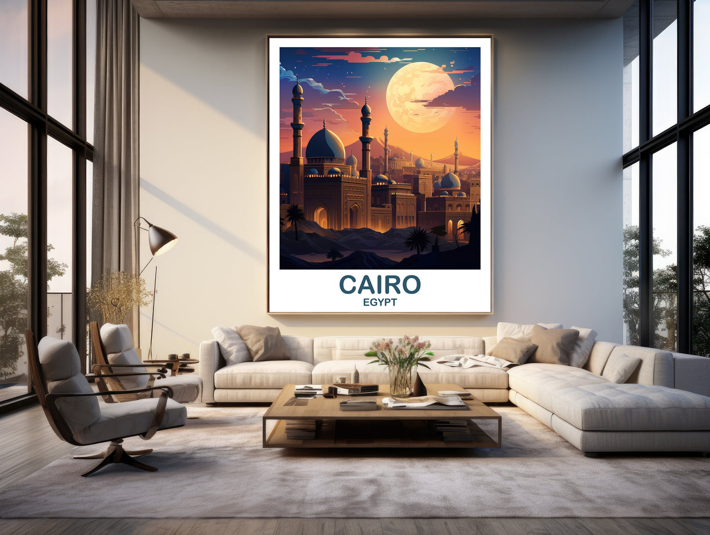 Cairo Travel Wall Art, Egypt Skyline, Cairo Egypt Wall Art Poster, City Skyline Wall Art, Travel Wall Art, Africa Travel Art | T2AF_EGCA1
