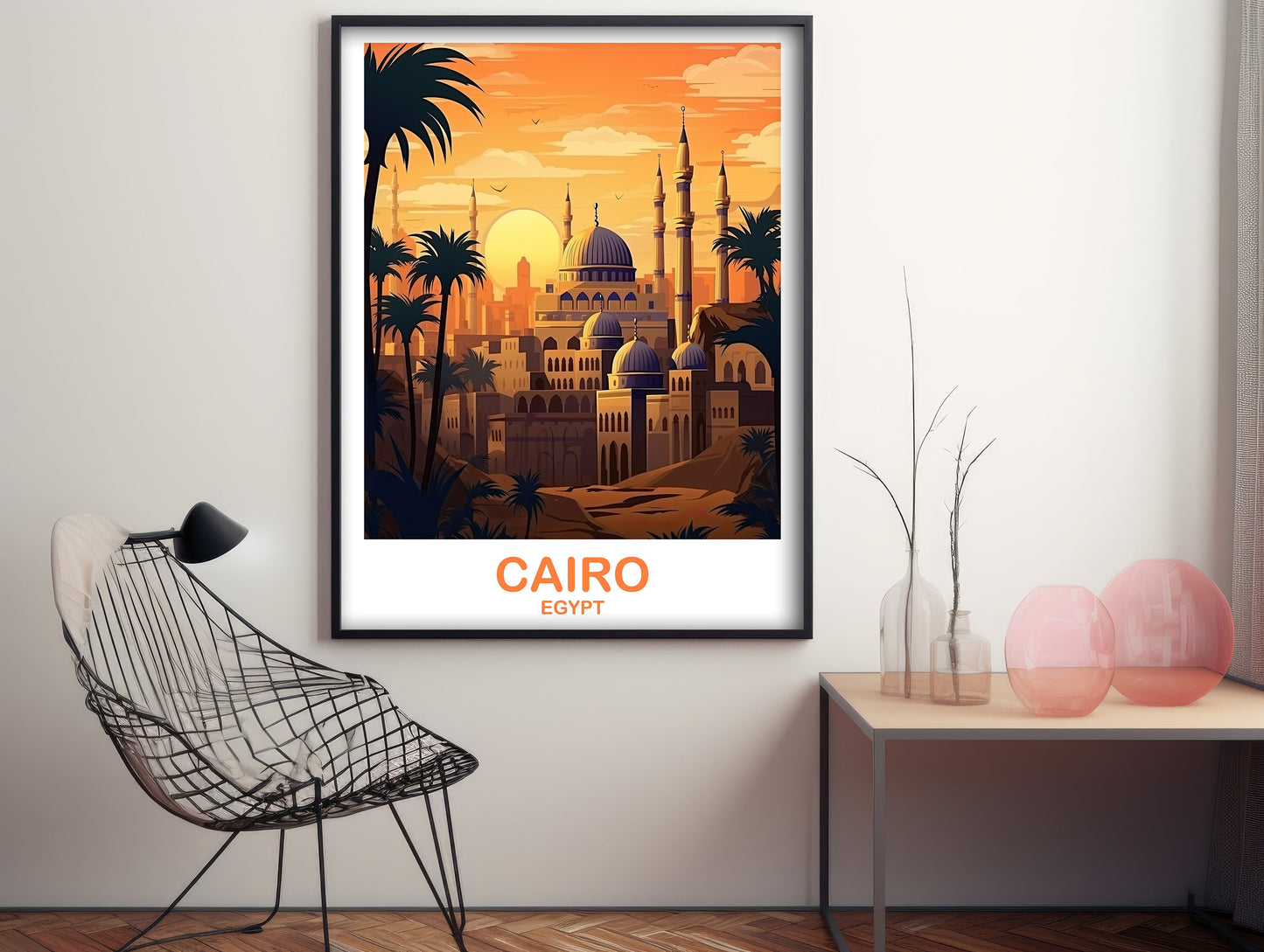 Cairo Travel Wall Art, Egypt Skyline, Cairo Egypt Wall Art Poster, City Skyline Wall Art, Travel Wall Art, Africa Travel Art | T2AF_EGCA2