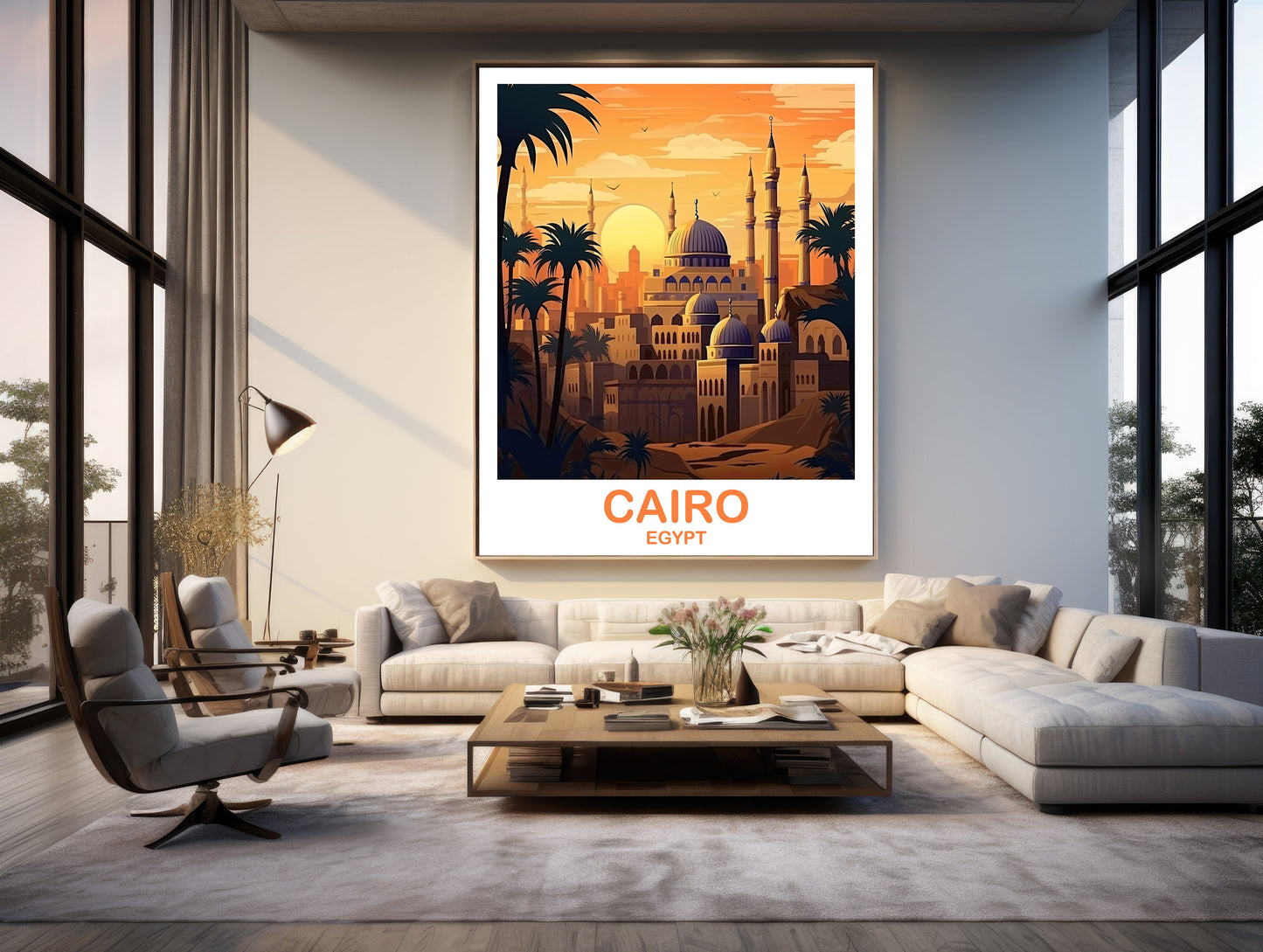 Cairo Travel Wall Art, Egypt Skyline, Cairo Egypt Wall Art Poster, City Skyline Wall Art, Travel Wall Art, Africa Travel Art | T2AF_EGCA2