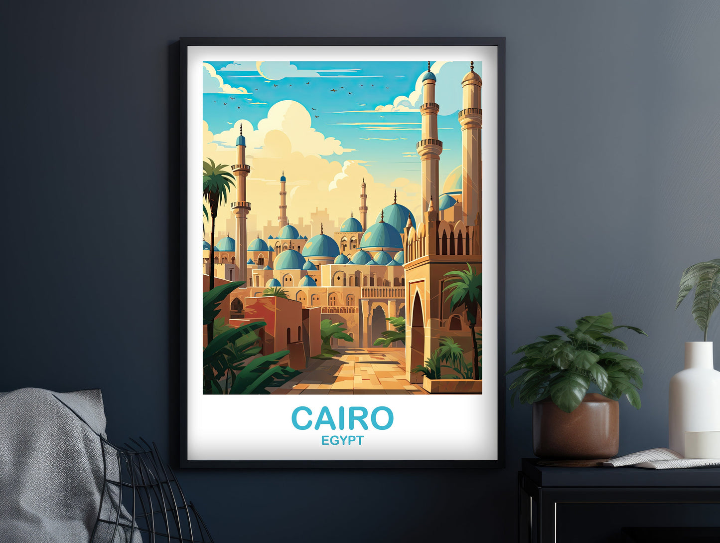 Cairo Travel Wall Art, Egypt Skyline, Cairo Egypt Wall Art Poster, City Skyline Wall Art, Travel Wall Art, Africa Travel Art | T2AF_EGCA3