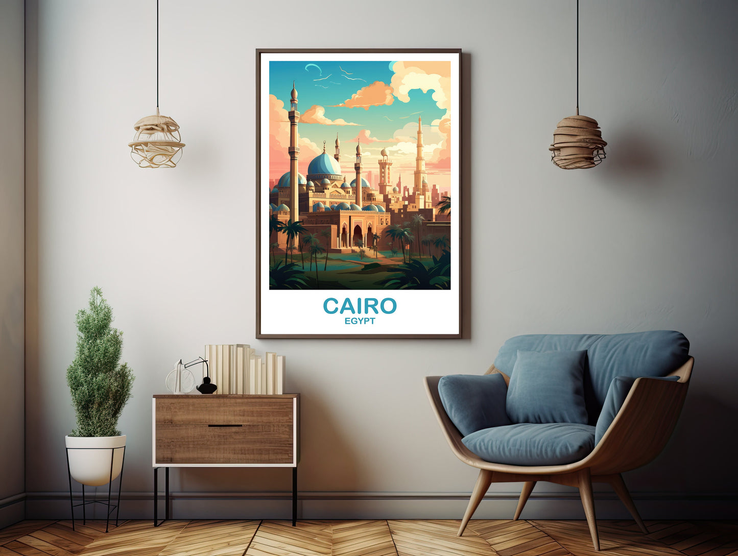 Cairo Travel Wall Art, Egypt Skyline, Cairo Egypt Wall Art Poster, City Skyline Wall Art, Travel Wall Art, Africa Travel Art | T2AF_EGCA4