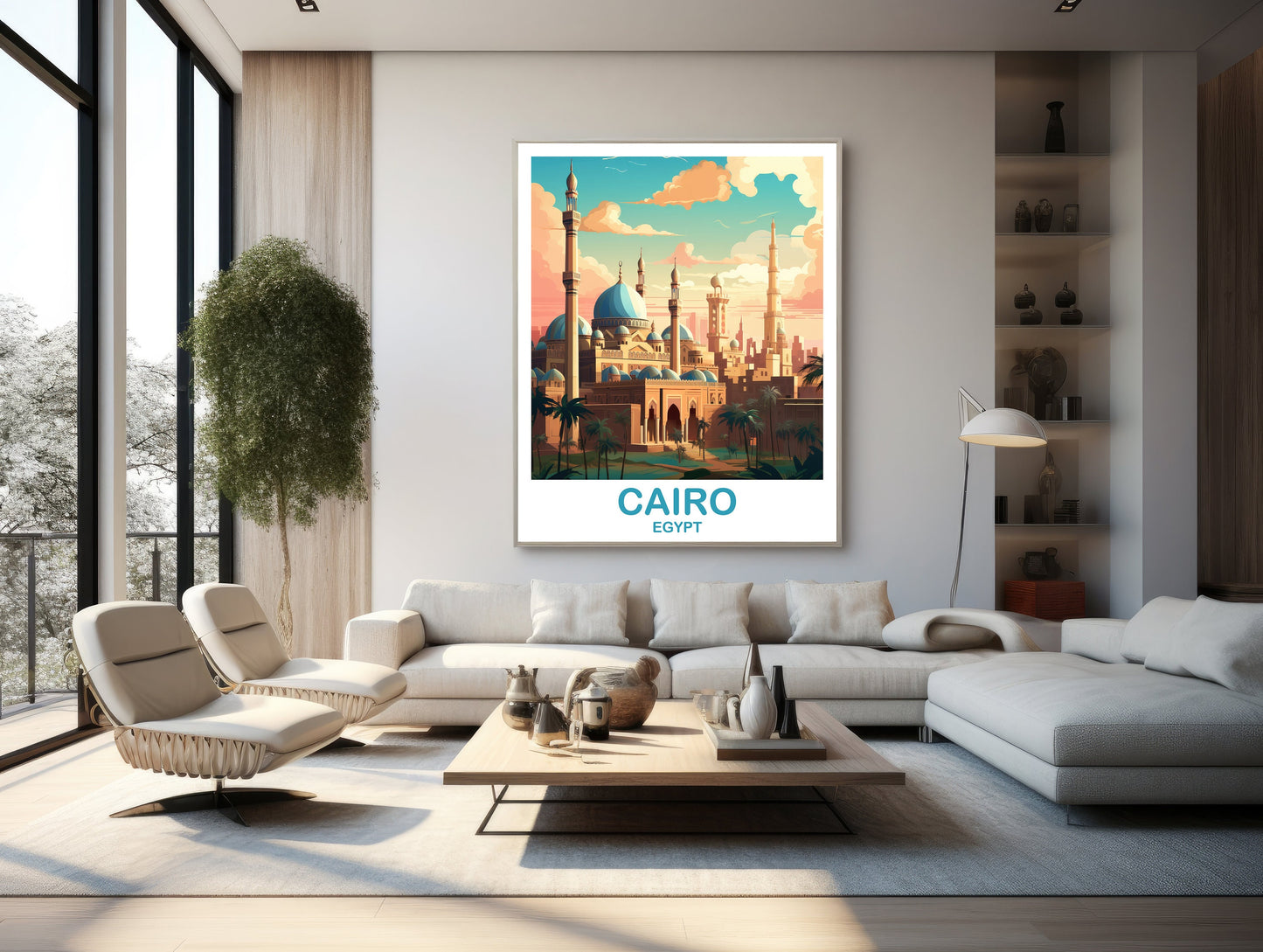 Cairo Travel Wall Art, Egypt Skyline, Cairo Egypt Wall Art Poster, City Skyline Wall Art, Travel Wall Art, Africa Travel Art | T2AF_EGCA4