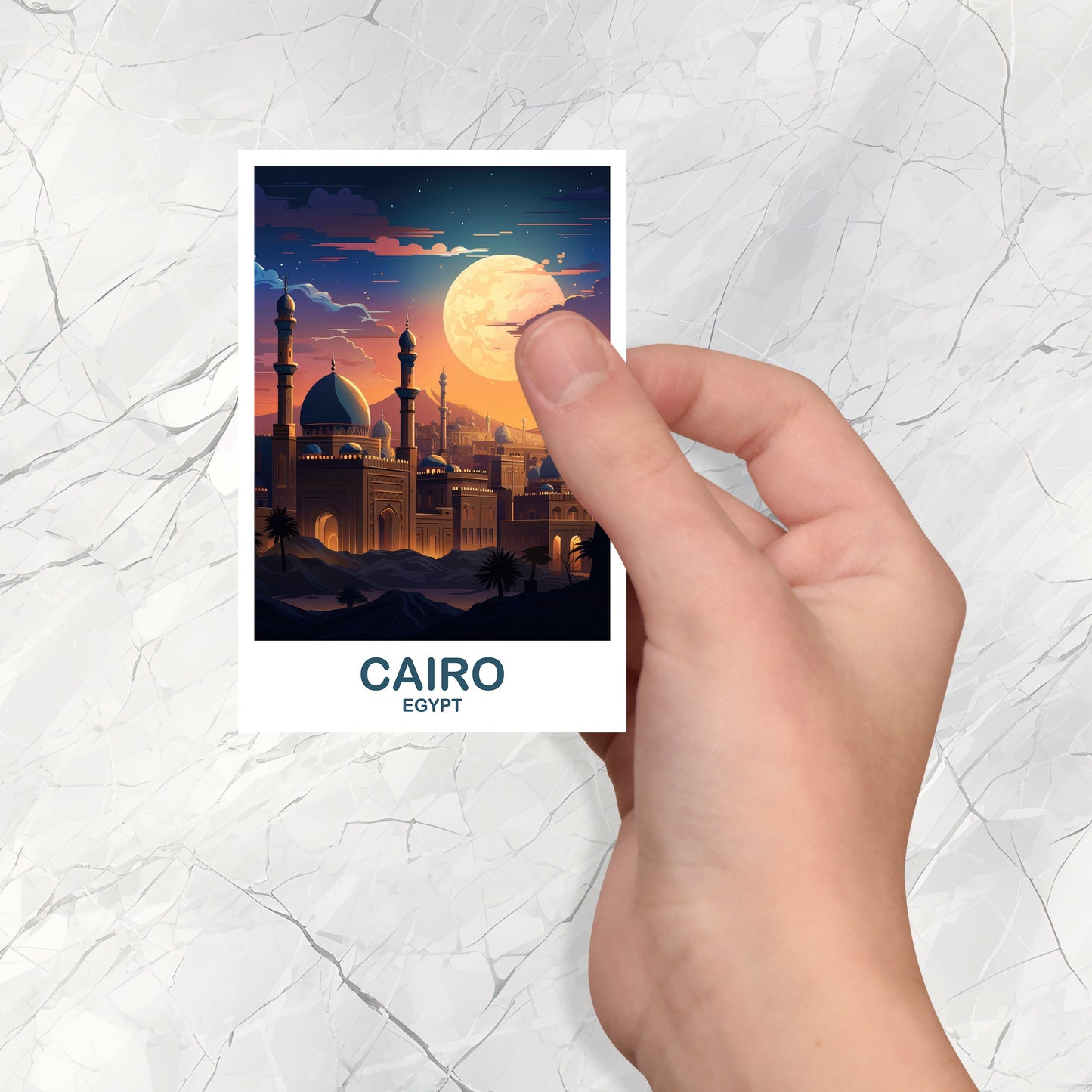 Cairo Travel Sticker Art, Egypt Skyline, Cairo Egypt Sticker Art, City Skyline Wall Art, Travel Art, Africa Travel Sticker | T2AF_EGCA1_S
