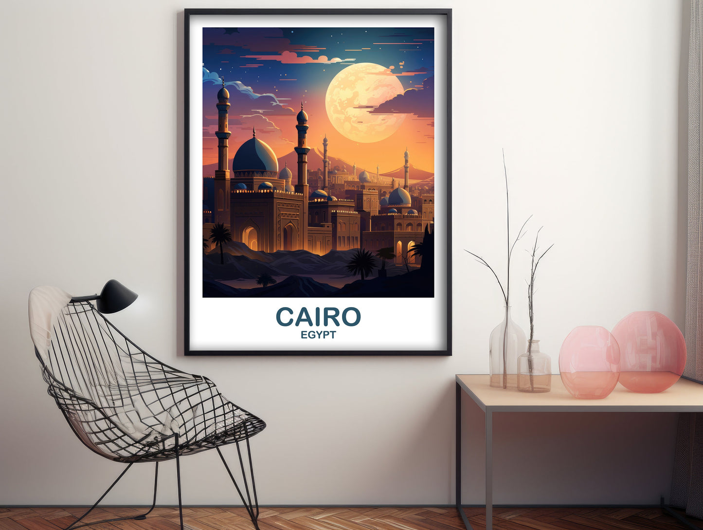 Cairo Travel Wall Art, Egypt Skyline, Digital Cairo Egypt Wall Art, City Skyline Art, Travel Art, Printable Africa Travel Art | DT2AF_EGCA1