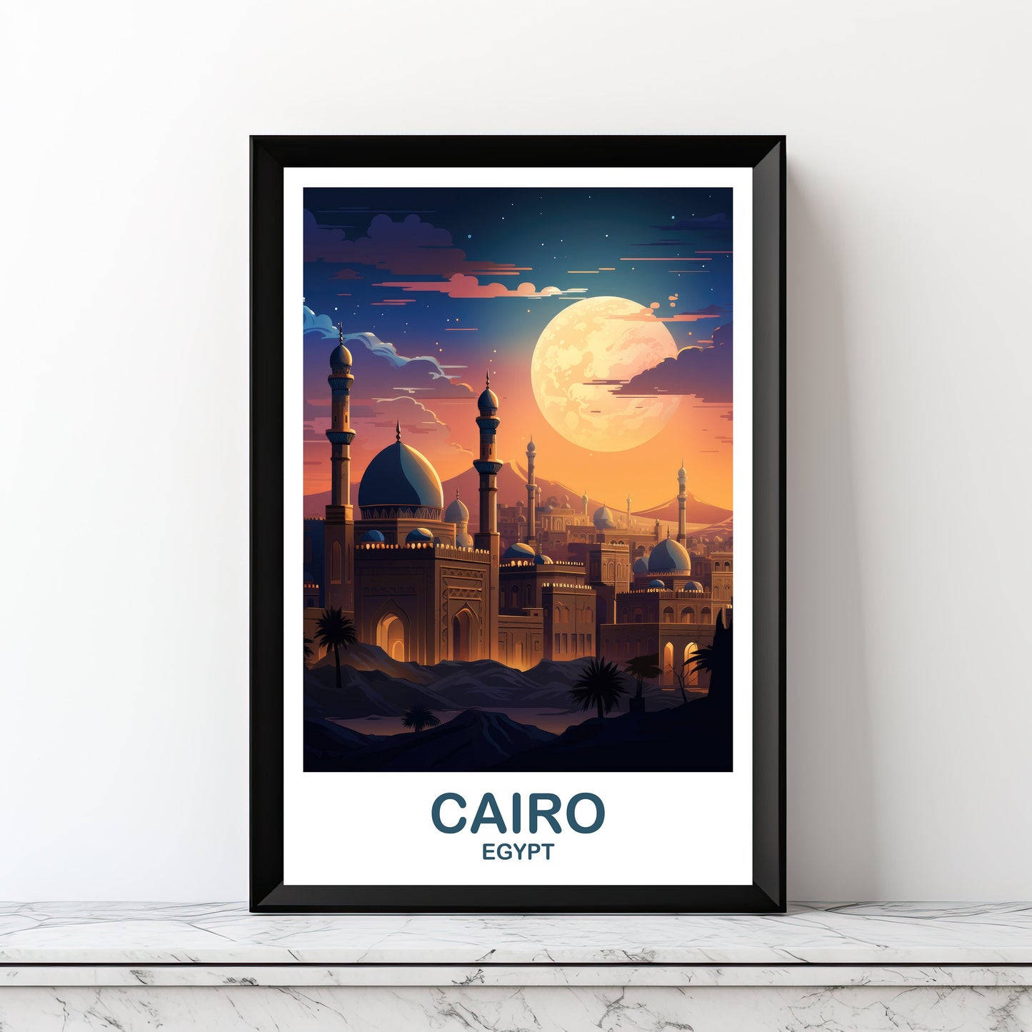 Cairo Travel Wall Art, Egypt Skyline, Digital Cairo Egypt Wall Art, City Skyline Art, Travel Art, Printable Africa Travel Art | DT2AF_EGCA1