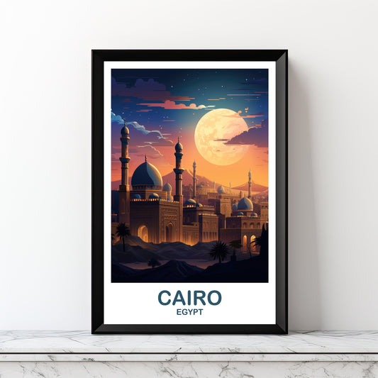 Cairo Travel Wall Art, Egypt Skyline, Digital Cairo Egypt Wall Art, City Skyline Art, Travel Art, Printable Africa Travel Art | DT2AF_EGCA1