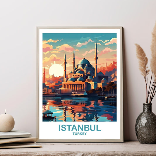 Istanbul Travel Wall Art, Istanbul Turkey Wall Art, Turkey Wall Art Poster, City Skyline Turkey Travel Wall Art | T2EU_TUIS2