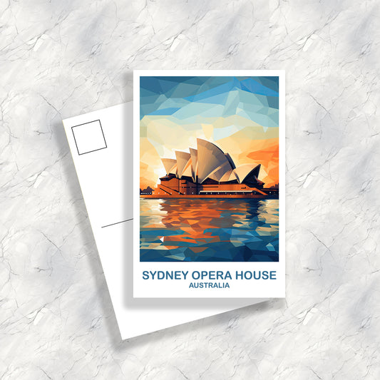 Sydney Opera House Travel Postcard Art, Australia Travel Art, Sydney Art Postcard, City Skyline Wall Art, New South Wales | T2AU_NSWSY2_P