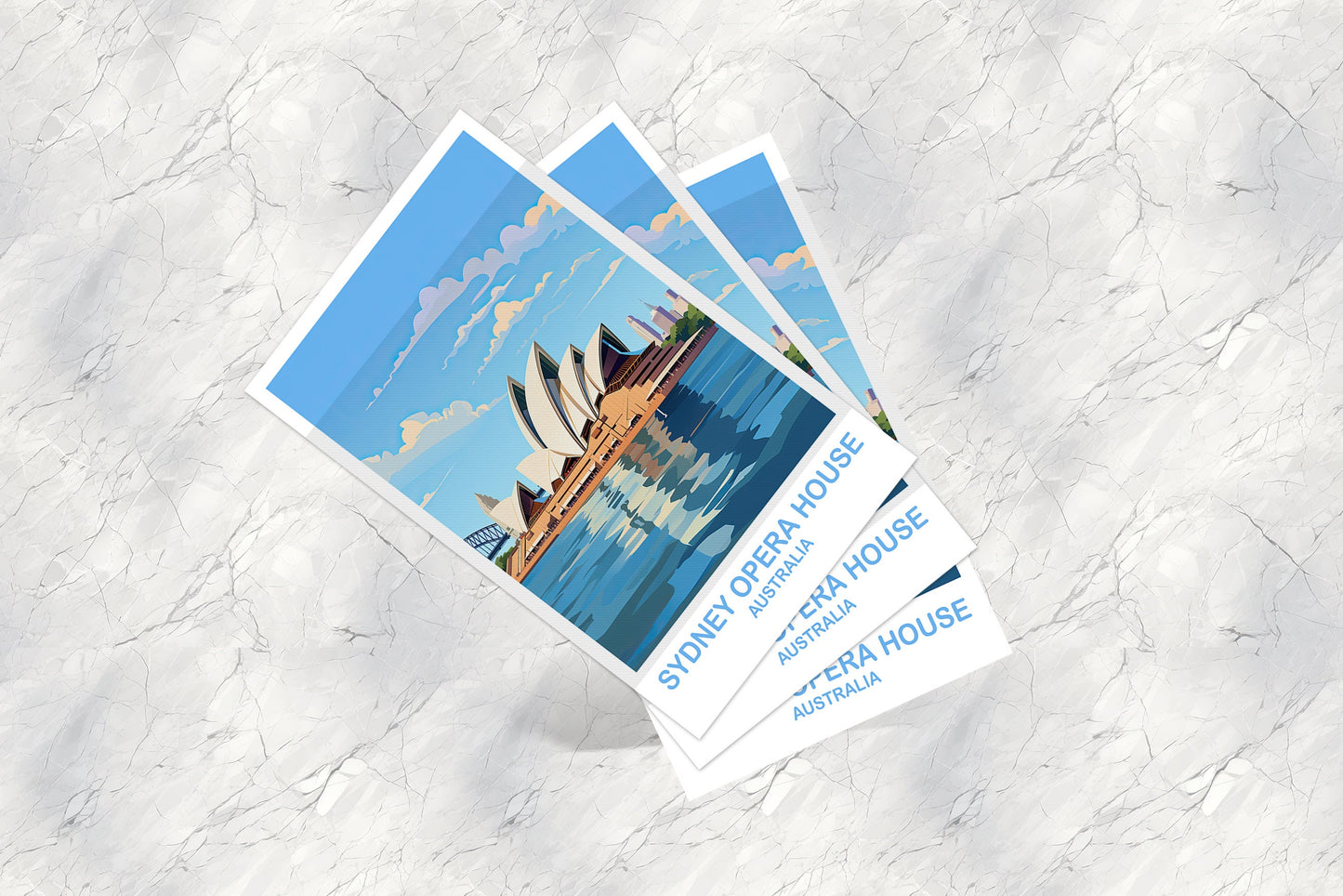 Sydney Opera House Travel Postcard Art, Australia Travel Art, Sydney Art Postcard, City Skyline Wall Art, New South Wales | T2AU_NSWSY3_P