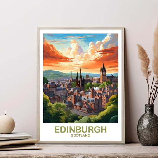 Edinburgh Travel Wall Art, Edinburgh Travel Wall Art, Scotland Poster, Edinburgh Scotland Travel Wall Art, Travel Art | T2EU_SCED1