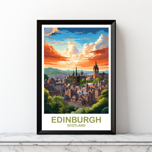 Edinburgh Travel Wall Art, Digital Edinburgh Travel Wall Art, Scotland, Printable Edinburgh Scotland Travel Art, Travel Art | DT2EU_SCED1