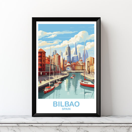 Bilbao Spain Travel Art, Printable Spain Travel Poster, Digital Bilbao Wall Art, Spain Travel Art, Travel Wall Art | DT2EU_SPBI1