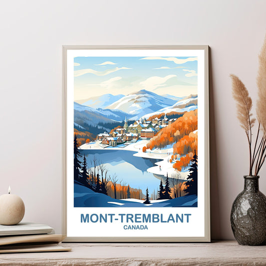 Mont-Tremblant Travel Art, Quebec Travel Poster Art , Mont-Tremblant Wall Art, Canada Travel Art, Travel Art Poster | T2NA_QUMT1